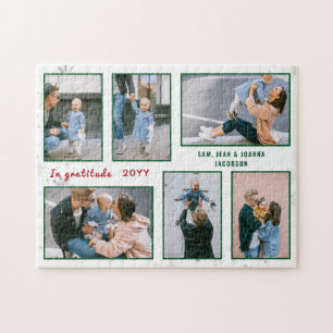 Familie Foto Collage 6 Afbeeldingen Wit Gepersonal Legpuzzel