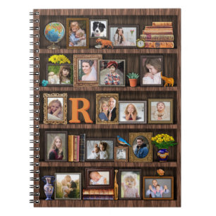 Familie Foto Collage Antiek boekenkast Persoonlijk Notitieboek