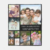 Familie Foto Collage Black Fleece Deken (Voorkant)