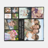Familie Foto Collage Black Fleece Deken (Voorkant (Horizontaal))