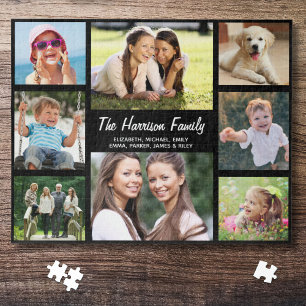 Familie Foto Collage Black Legpuzzel