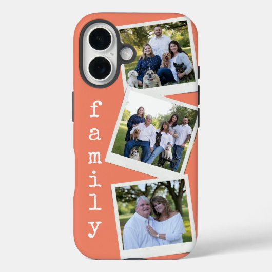 Familie Foto Collage Instant Camera Lijst Koraal Case-Mate iPhone Case (Achterkant)