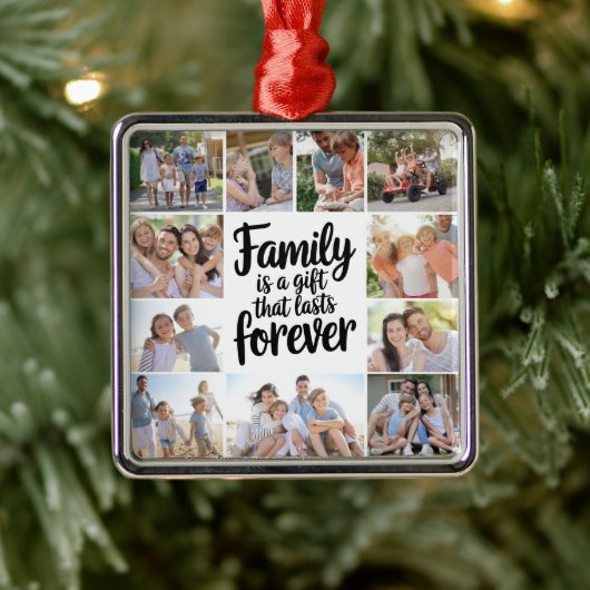 Familie Foto Collage Keepomwille Metalen Ornament (Boom)