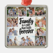 Familie Foto Collage Keepomwille Metalen Ornament (Voorkant)