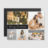 Familie Foto Collage Modern Merry Kerstmis (Voorkant / Achterkant)