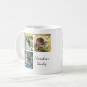 Familie foto collage monogram naam dankbaar script koffiemok (Voorkant links)
