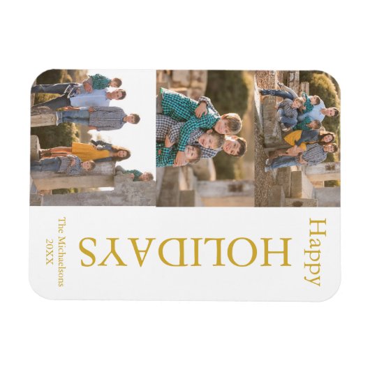 Familie Foto Collage Prettige feestdagen Magnet Magneet (Horizontaal)