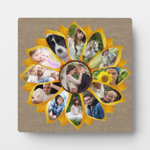 Familie Foto Collage Sunflower Burlap 13 Pics Easy Fotoplaat