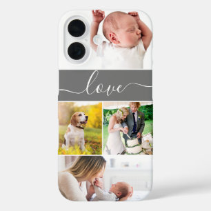 Familie Foto Herinneringen Liefde Script Custom iPhone 16 Hoesje