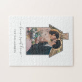 Familie Foto House Shape Housewarming Weddenschap Legpuzzel (Horizontaal)