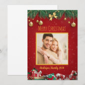  Familie Foto Kerst Kaart (Voorkant / Achterkant)