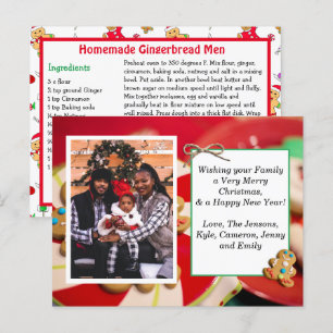 Familie Foto + Kerstkaart met recept Briefkaart