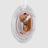Familie Foto Kerstmis Modern Elegant Marmer Ornament (voorkant)