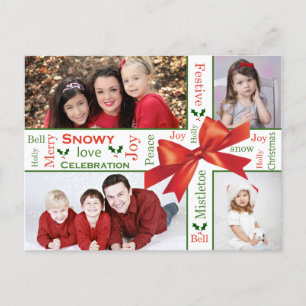 Familie foto Kerstmis thema Feestdagenkaart