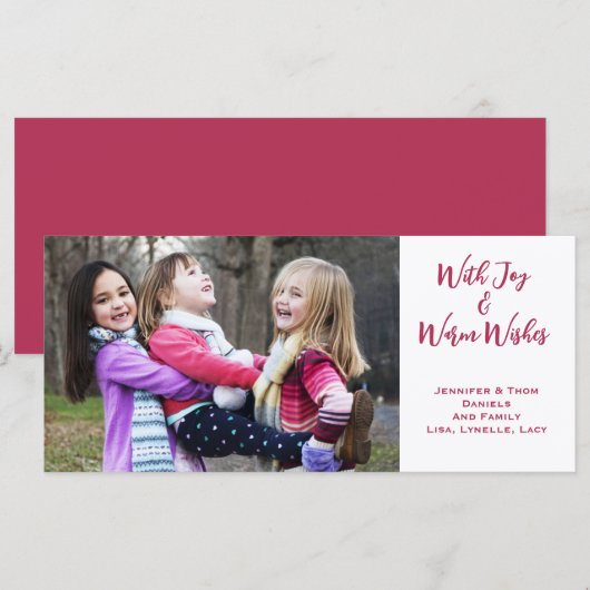 Familie Foto Kerstvreugde, warme wensen (Voorkant / Achterkant)