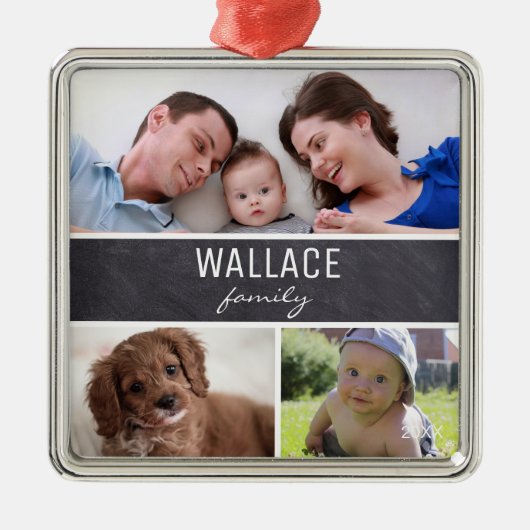 Familie Foto Ornament Collage Kerstmis (Voorkant)