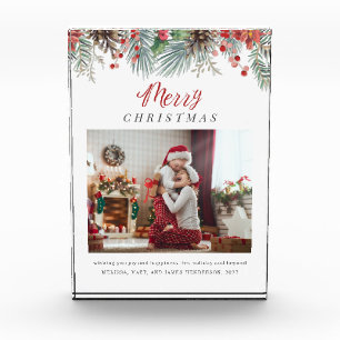 Familie Foto Vrolijke Kerstmis Display