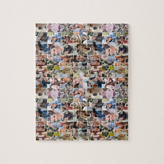Familie Fotocollage Custom 24 Pic Legpuzzel Vorm (Verticaal)