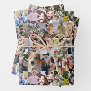 Familie Fotocollage Custom 24 Pic Puzzel Vorm Inpakpapier Vel