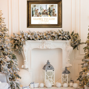 Familie Fotocollage Religieus Kerstcadeau Poster