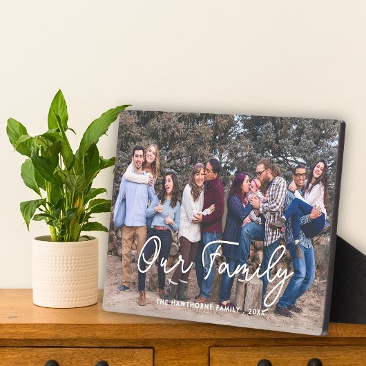 Familie Fotonaam Script Typografie Aangepaste teks Fotoplaat