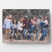 Familie Fotonaam Script Typografie Aangepaste teks Fotoplaat (voorkant)