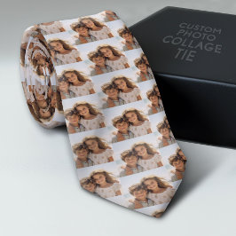 Familie fotopatroon overal Afdrukken - Vierkante f Stropdas