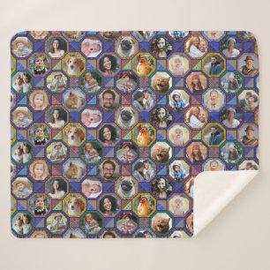 Familie foto's collage donker quilt look 28 Afbeel Sherpa Deken