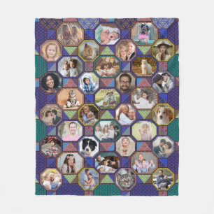 Familie foto's collage donker Quilt look 35 Pics E Fleece Deken