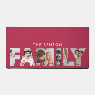 Familie Foto's Collage Home Kantoor Decor Magenta Bureaumat