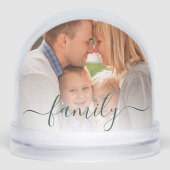 Familie Fotoscript 2025 Kerst Keepsake Custom Sneeuwbol (Voorkant)