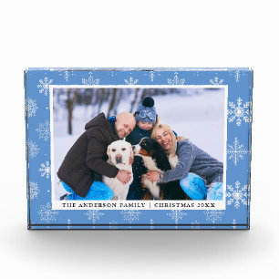 Familie Fotovakantie Snowflakes Fotoblok Blauw