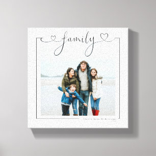 Familie Gepersonaliseerde Foto en Tekst Liefde Typ Canvas Afdruk