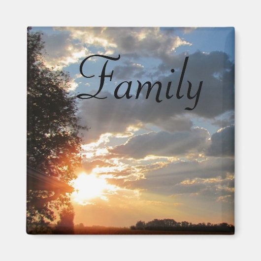Familie getiteld Sunrise Magneet (Voorkant)