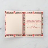 Familie Gingerbread Man Vrolijk kerstfeest Kaart (Binnen)