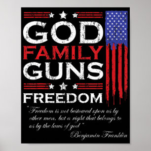 FAMILIE GOD PISTOLEN EN FREEDOM CHRISTELIJKE MAGA  POSTER