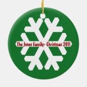 Familie Hand Print Snowflake Kerst Ornament (Achterkant)