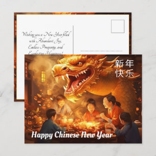 Familie Harmonie op Chinees Nieuwjaar Briefkaart