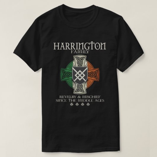 Familie Harrington arm Ierland Iers Keltisch kruis T-shirt (Design voorkant)