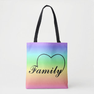 Familie hart regenboog draagtas