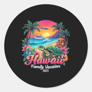 Familie Hawaii Summer Matching Trip Vakantie 2025 Ronde Sticker