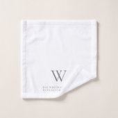 Familie Home Monogram Initiaal Witte houtskool Bad Handdoek (Wasdoekje)