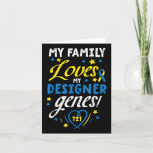 Familie houdt van mijn genen T21 Downsyndroom bewu Kaart