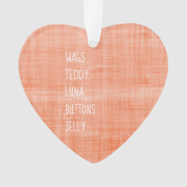 Familie Huisdiernamen Tijdloze Aandenken Boodschap Ornament