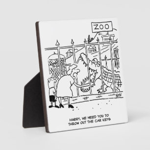 Familie in de Zoo. Papa door Alligator doorgeslikt Fotoplaat