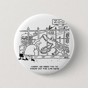 Familie in de Zoo. Papa door Alligator doorgeslikt Ronde Button 5,7 Cm