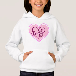 Familie in een hart roze ontwerp