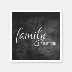 Familie Inspirerende Quote op Zwarte Leer Servet