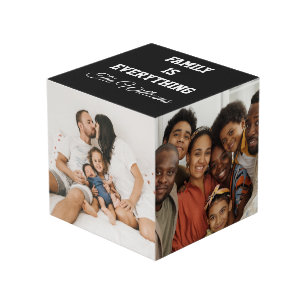 Familie is alles Aangepaste Familie Foto's & Naam  Kubus