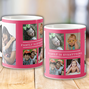 Familie is alles Quote Roze 6 Fotocollage Koffiemok